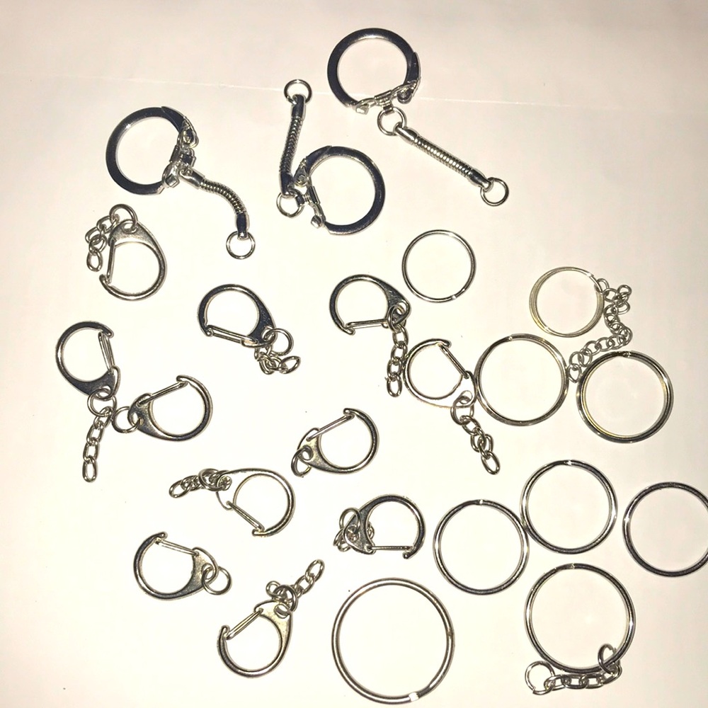 Silver tone Key Chains for creating Jewelry Making